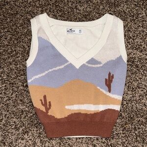 🌵 Hollister Desert Landscape Sweater Vest – XS